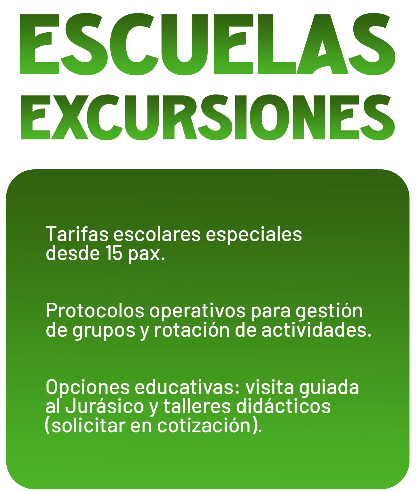 Escuelas Excursiones